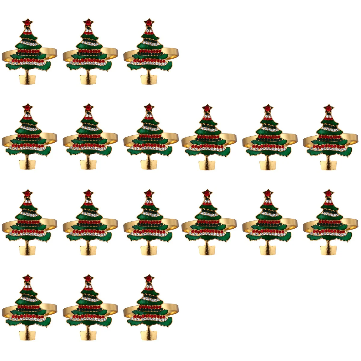 

Napkin Rings Christmas Ringtree Holiday Buckle Table Decor Metal Green Towel Wedding Hotel Thanksgiving Place Winter Dinner