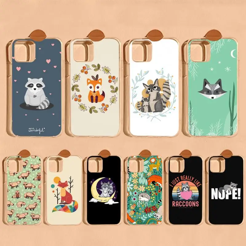 

Animal Raccoon Art Phone Case For iPhone 14 11 12 13 Mini Pro XS Max Cover 6 7 8 Plus X XR SE 2020 Funda Shell