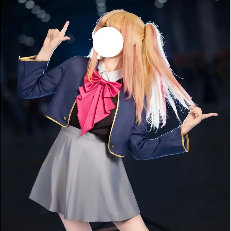 A;3\v,7'dАниме OSHI NO KO Ай Хошино Руби Косплей Костюм Парик Юбка Школьная форма Платье Розовый Сценический Костюм Хэллоуин Карнавал;5'b\8 (art.: 3920dcf6928dd) - 3920dcf6928dd
