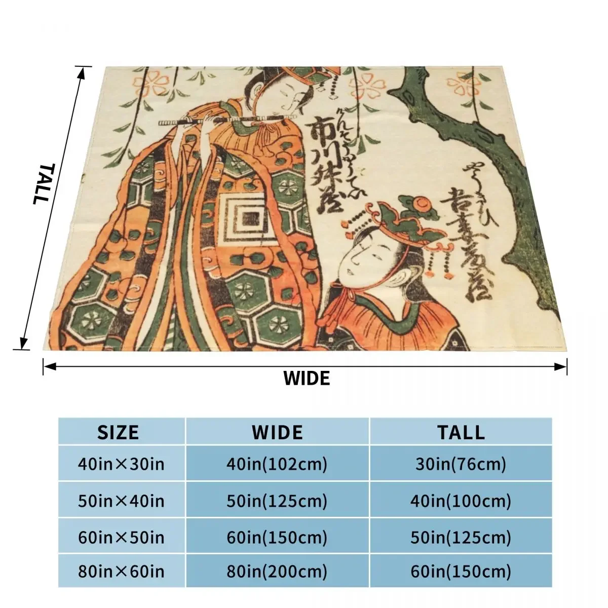 Классическое японское Искусство: сцены из игры Keisei Kaneni Sakura от Torii Kiyohiro пледы