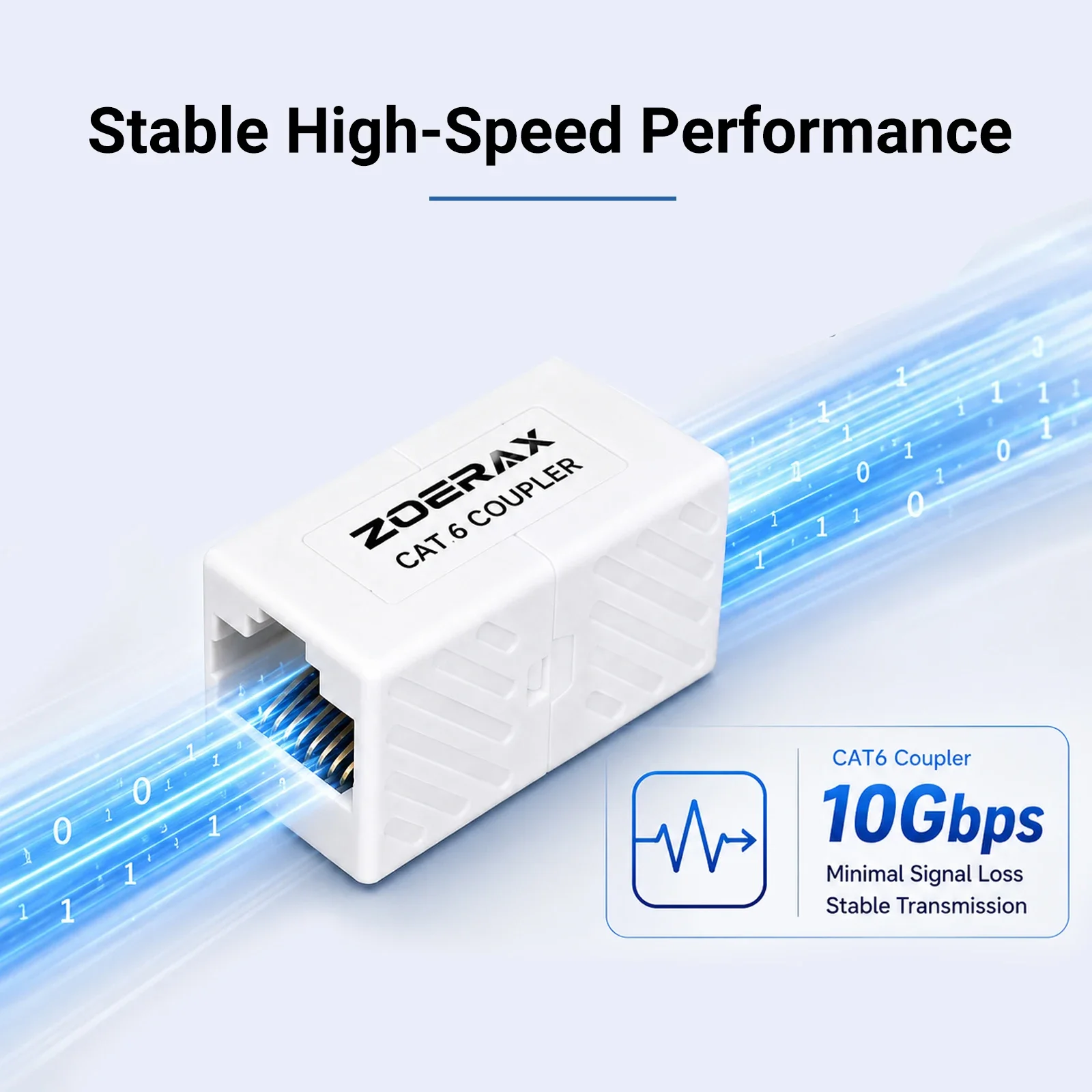 Фото Соединитель ZoeRax CAT6 RJ45, удлинитель Ethernet 10 Гбит/с, Plug and Play, разъем «мама-мама» для Cat6 Cat5e, для домашней и офисной сети LAN №3