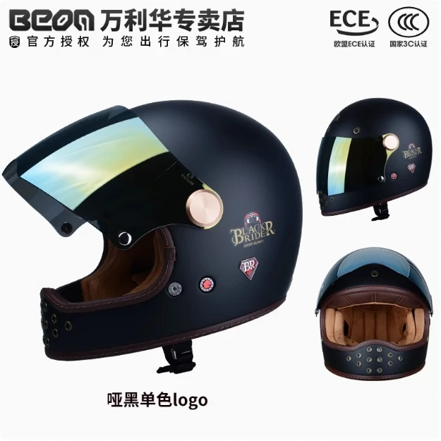 

ГОРЯЧИЙ BEON анфас мотокросс шлем из углеродного волокна BR50 стекловолокно винтажный мотоцикл профессиональные ретро шлемы DOT одобрение ECE