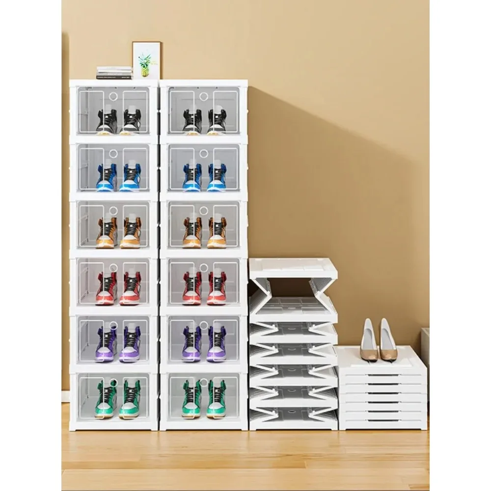 Прозрачный складной пыленепроницаемый шкаф для обуви большой вместимости