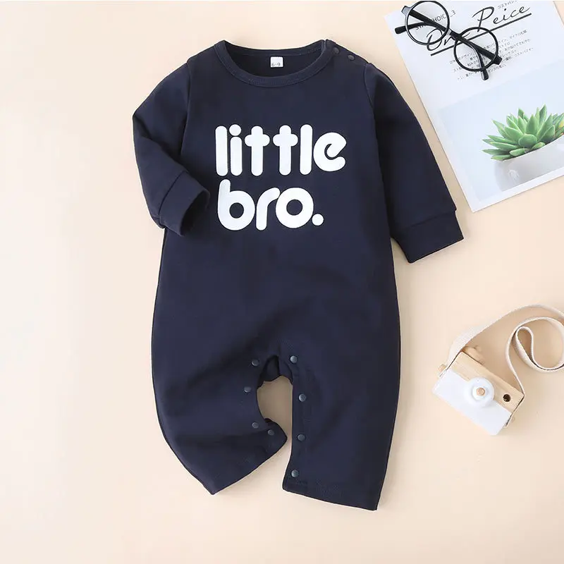 

Baby Boy 100% Cotton Long-sleeve Letter Print Jumpsuit Baby Boy Clothes Fall Clothes for Toddler Boys 0-24m