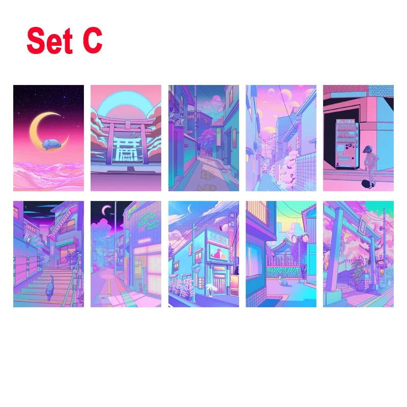 

Ins Art розовые уличные пейзажи постеры набор