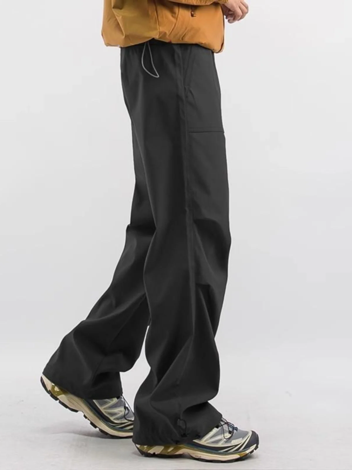 Новинка Осень 2024 черные уличные брюки для зарядки мужские мягкие ветрозащитные