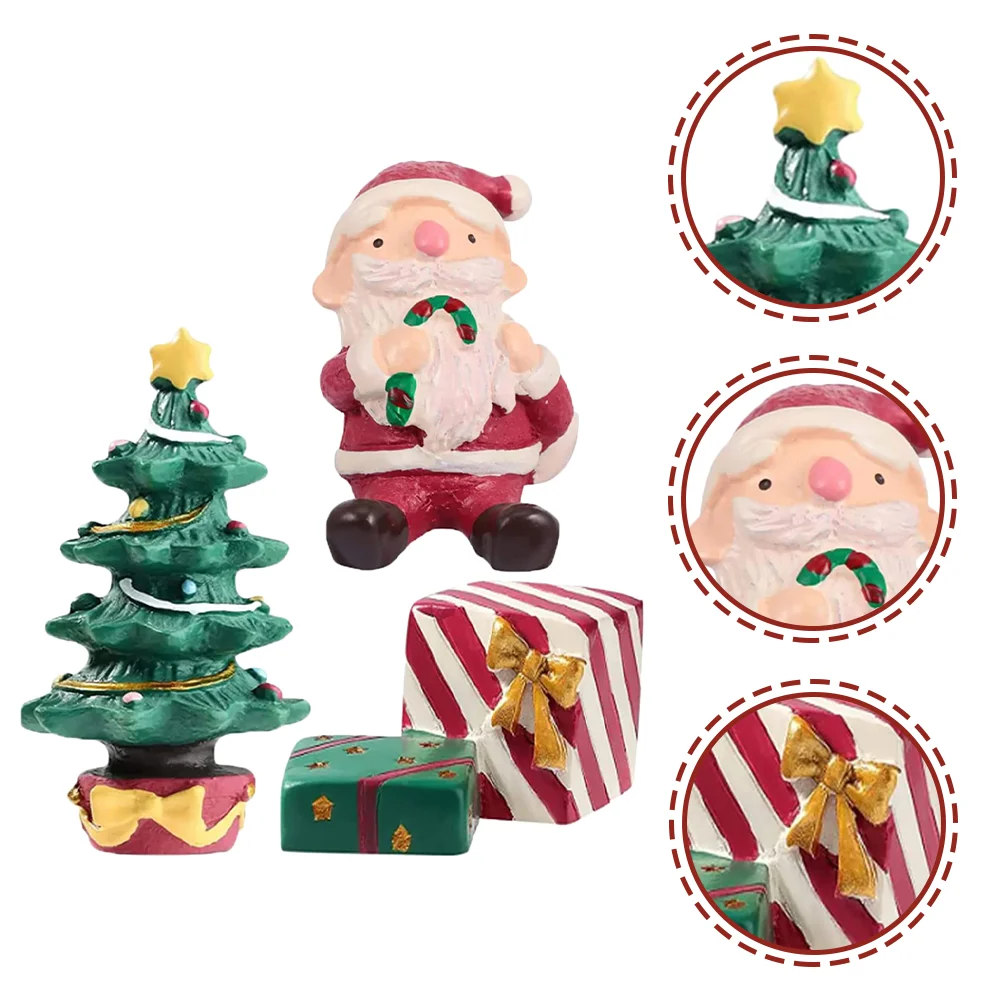 

Christmas Santamini Miniature Ornament Ornaments Figurines Resin Clausdecor Tree Tabletop Micro Landscape Statues Miniatures