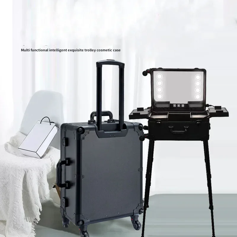 22 дюйма вместительная профессиональная тележка с подсветкой для макияжа