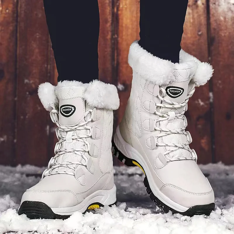 Medium Ankle Boots High Bootsthickened Cotton Snow Warm Fur 