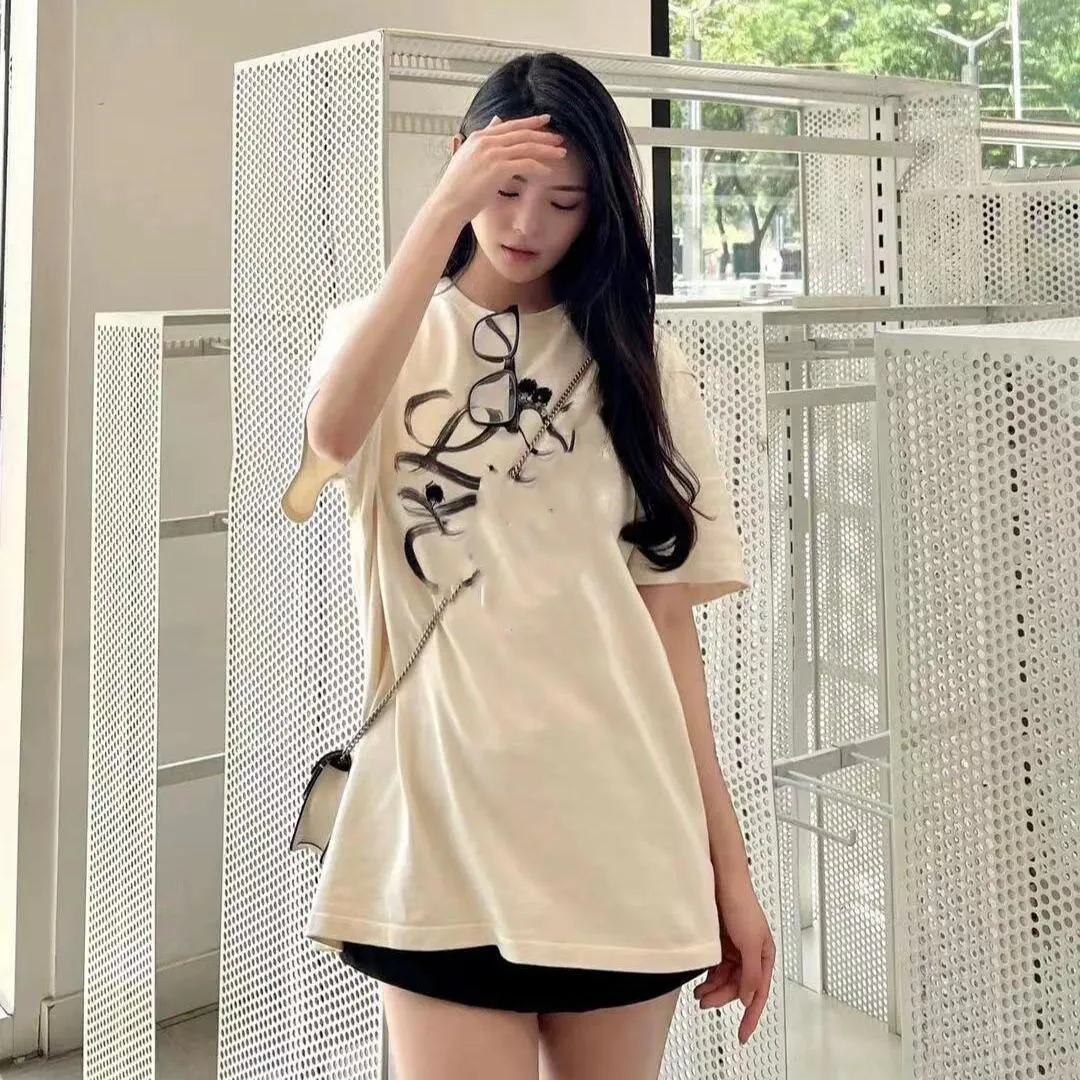 

Coal ball embroidery high-quality short-sleeved T-shirt women's pure cotton loose niche trendy summer top graphic t shirts Y2K