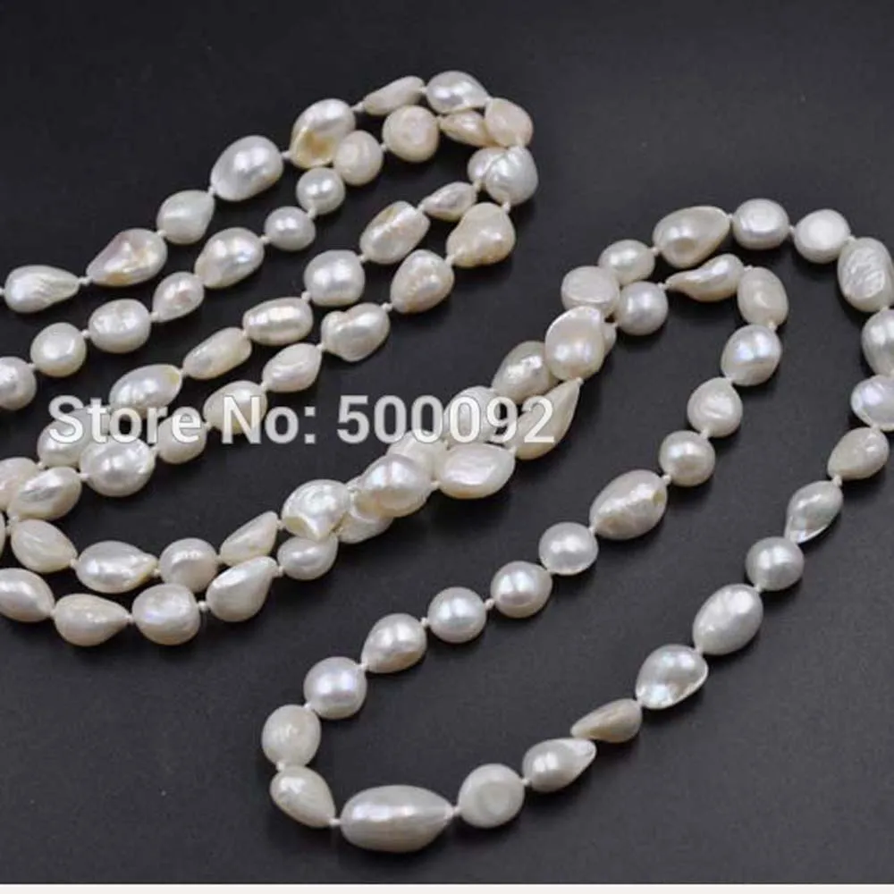 

Жемчужное ожерелье из натурального белого пресноводного жемчуга 45 дюймов 8-10 мм