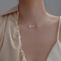 creative style exquisite stars moon chain necklace simple zircon star pendant necklace for women girl fashion jewelry