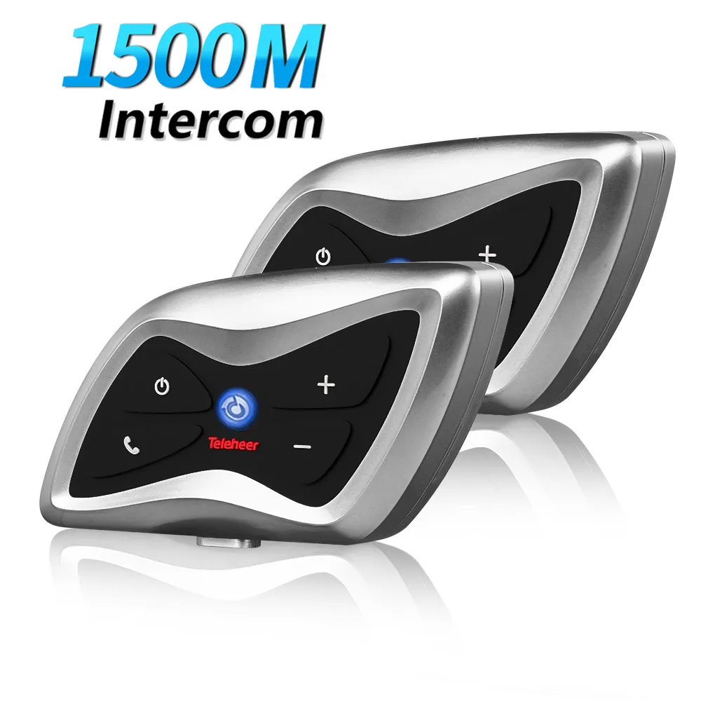 

1set/2 set T6 Plus Motorcycle Helmet Intercom Bluetooth 5.1 Headset 2 Rider 1500 meter Wireless Speaker Interphone Walkie Talkie