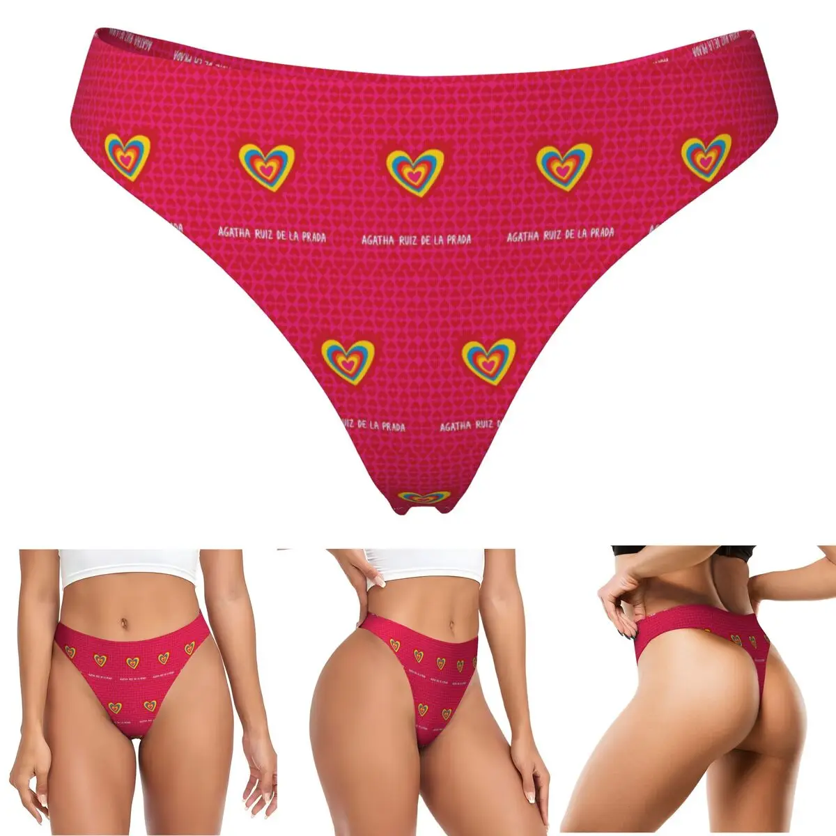 Фото Трусики-стринги с индивидуальным дизайном Agatha Ruiz-De La-Prada, дышащие, эластичные, комфортные, женские. №1