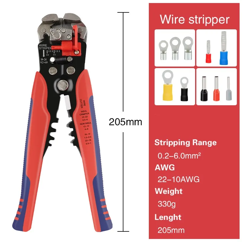 

Professional Electrician Wire Tool Cable Wire Stripper Cutter Crimper Automatic Multifunctional Crimping Stripping Plier Tools