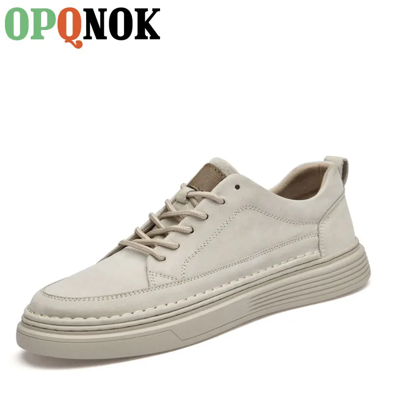 

Men Leather Casual Sneakers Shoes Winter Keep Warm Ankle Shoes Comfortable Walking Soft-Soled Platform Shoes Business Footwear