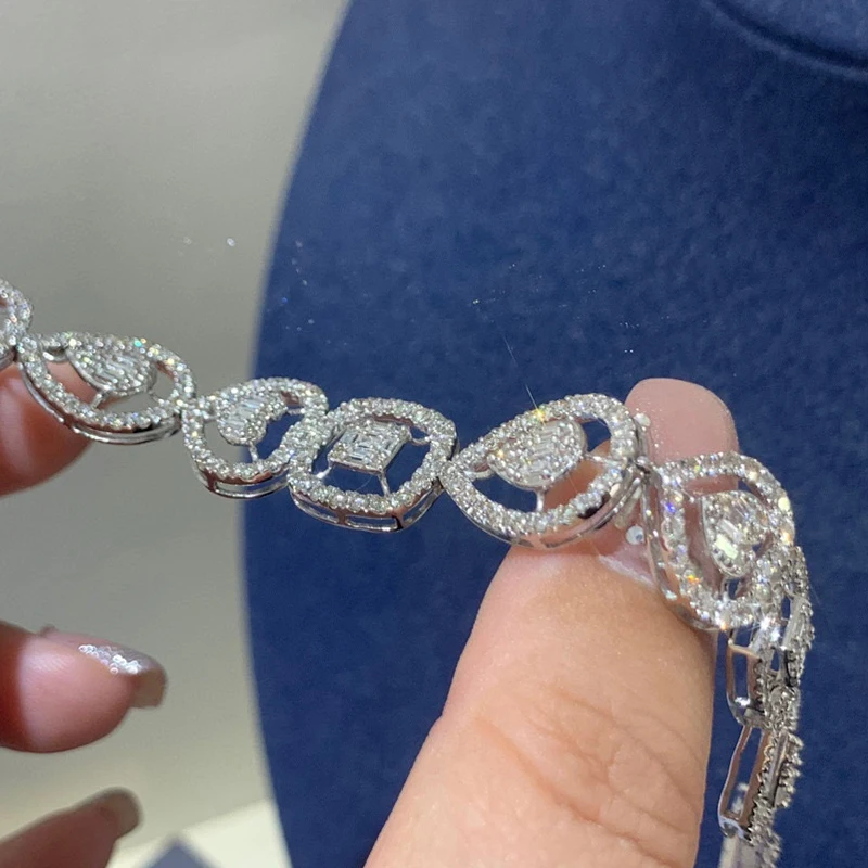 Aazuo LuxuryJewelry из настоящего белого золота 18 карат настоящий бриллиант 4 карата