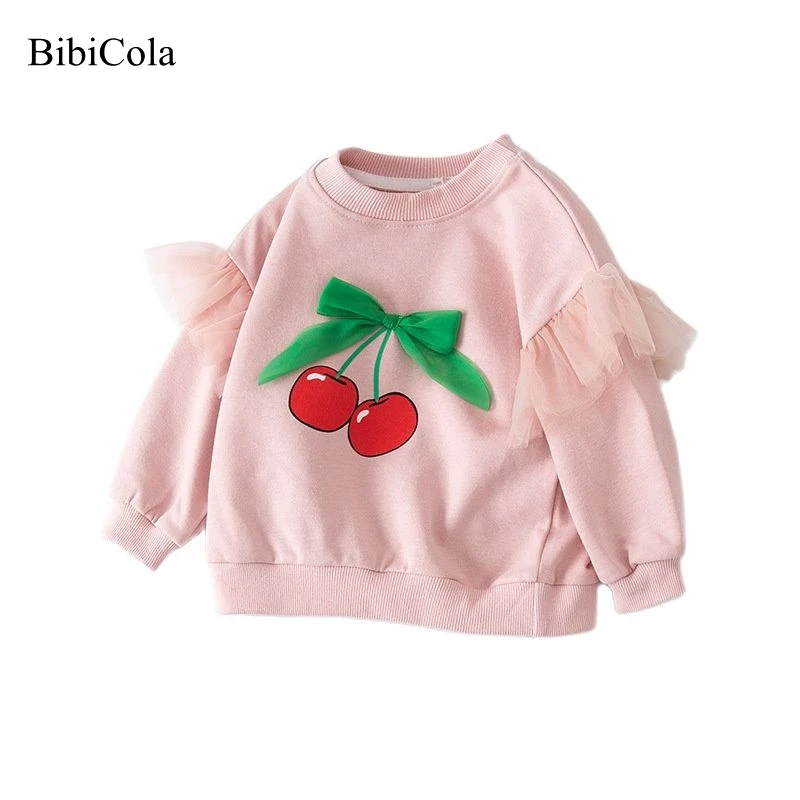 

Kids Baby Girls cherry print Patch Tops sweatshirt Long Sleeve Costume Spring Autumn Outfits baby girls Costumes 0-4Years