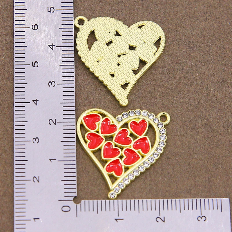 10 шт. 23*23 мм эмалевое Радужное сердце очарование для изготовления ювелирных