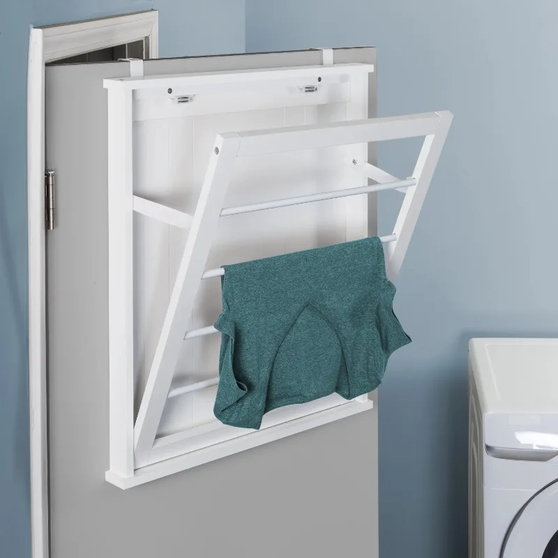 

MDF Folding Over-The-Door Or Wall-Mount Drying Rack, White