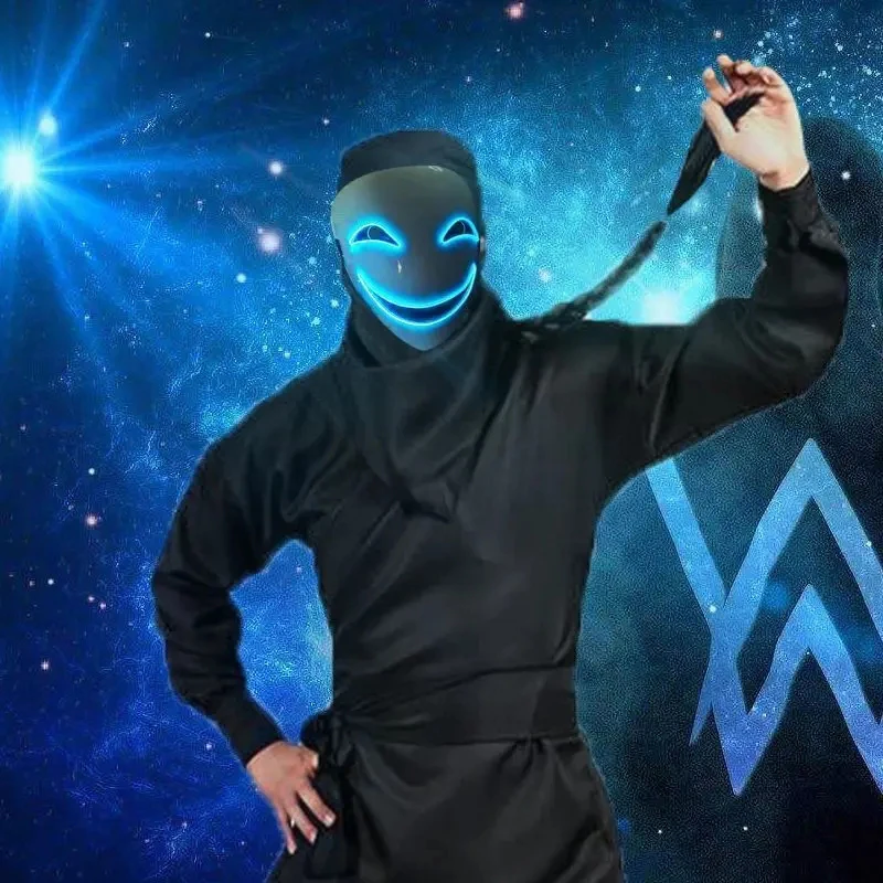 Nowa kreatywna maska LED Halloween Clown Glow Mask Biały Zielony Niebieski Czerwony Płaczący Uśmiech Klauna