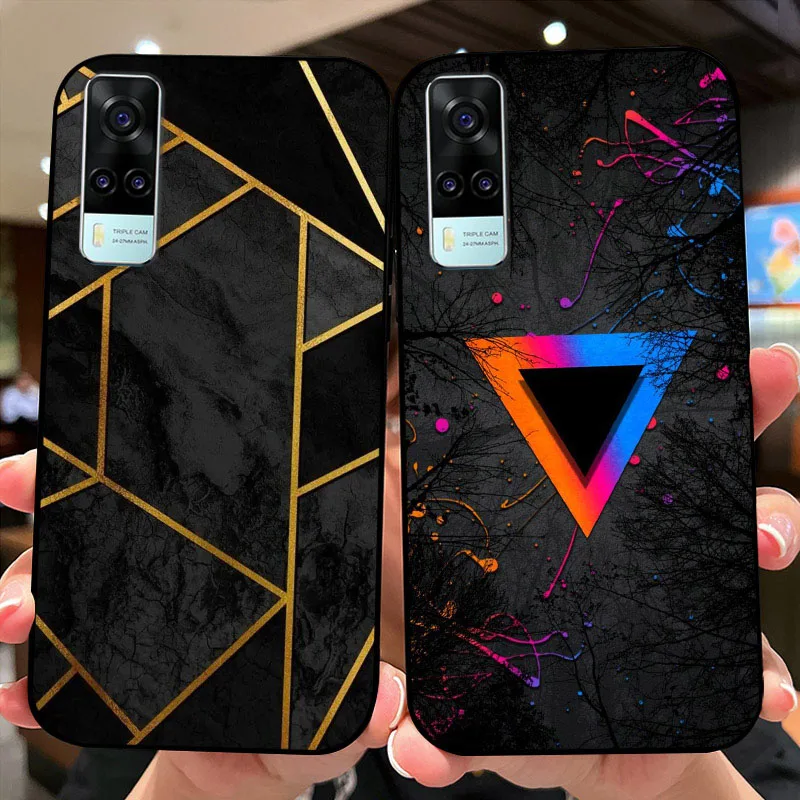 Для Y31 4G 2021 Чехол V2036 Мультяшный матовый силиконовый противоударный тонкий чехол
