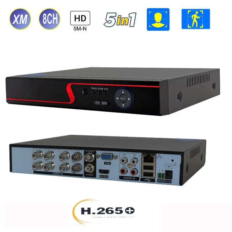 

Видеорегистратор 8CH H.265 + DVR 5M-N 4MP 1080P AHD XMeye TVI CVI XVI, аналоговая IP-камера CCTV, видеорегистратор DVR для систем видеонаблюдения