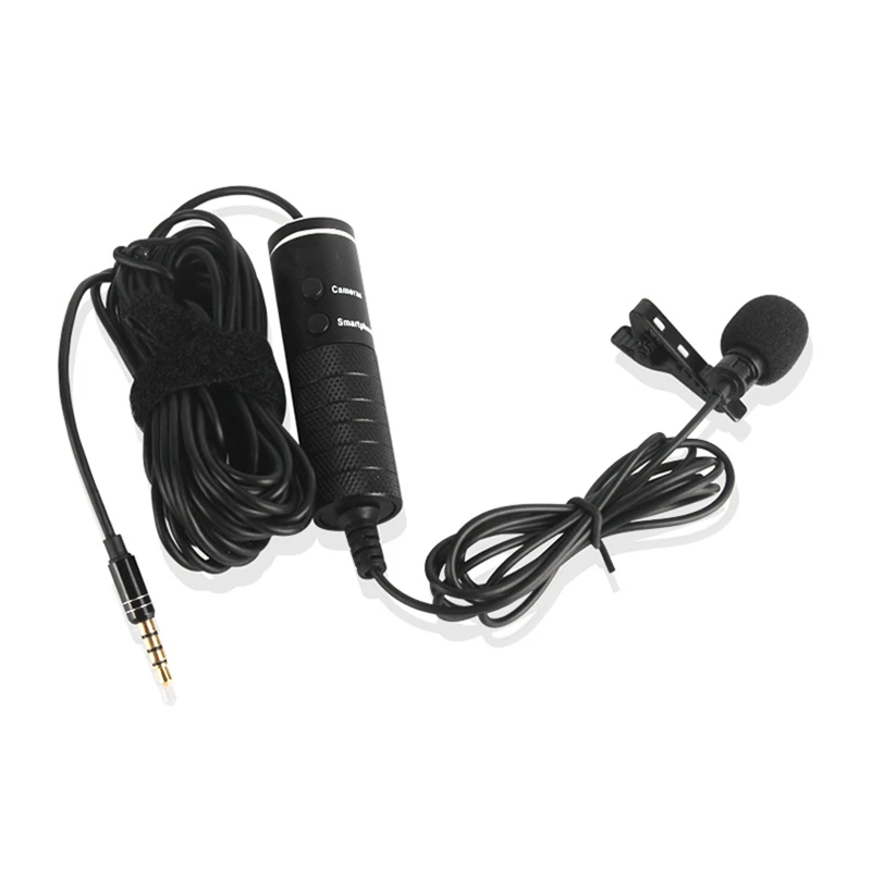 

5.5 Meter Long Lavalier Condenser Microphone 3.5mm Plug Metal Clip Lapel Recording Profession Wired Mic For Phone DSLR Camera DV