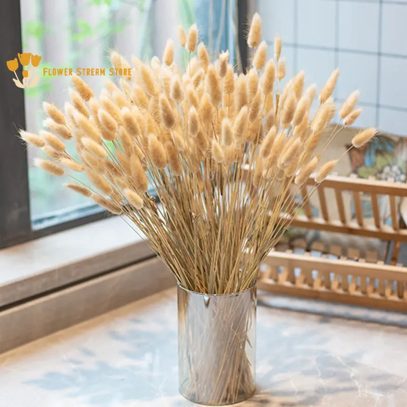 

Натуральный сушеный цветок, букет кролика, травы в скандинавском стиле, аксессуары для домашнего декора, свадебное украшение для стола и комнаты, 30 шт.