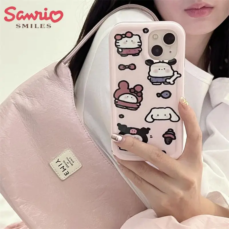 

Kawaii Hello Kittys Sanrio Anime Cute Phone Case iPhone 14 13 12 11 X Pro Max Plus Phone Case Protective Shell Toys for Girls
