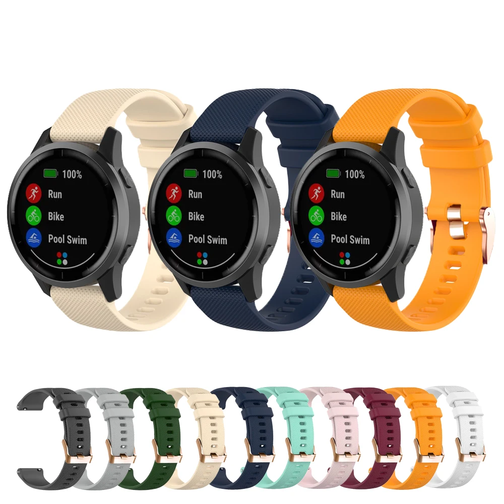 

For Garmin Venu SQ Sport Wristband For Garmin Forerunner 645 245 158 55 Vivoactive 3 4 Silicone Bracelet Strap Venu 2 Plus Band