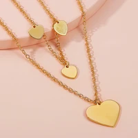 luoyiyang jewelry necklace for women fashion double peach heart necklace womens accessories