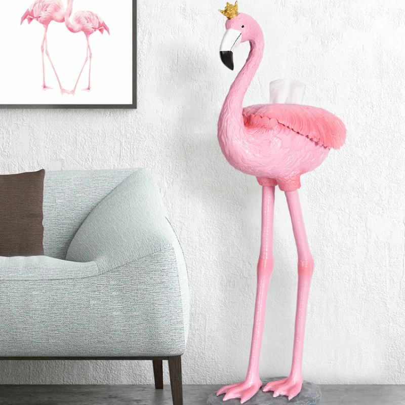 

Creative Flamingo Ornament Toilet Tissue Holder Punch-Free Cute Toilet Bathroom Toilet Tissue Box