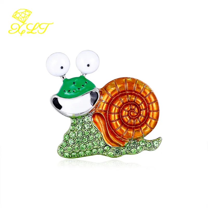 

New Animal Brooch Alloy Rhinestone Smile Exaggerated Cartoon Snail Suit Corsage Clothing Accessories Pin