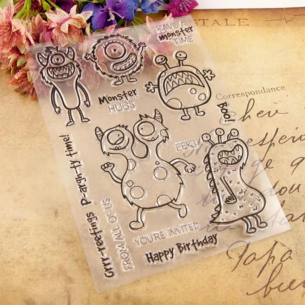 

Прозрачные силиконовые штампы для скрапбукинга в различных стилях