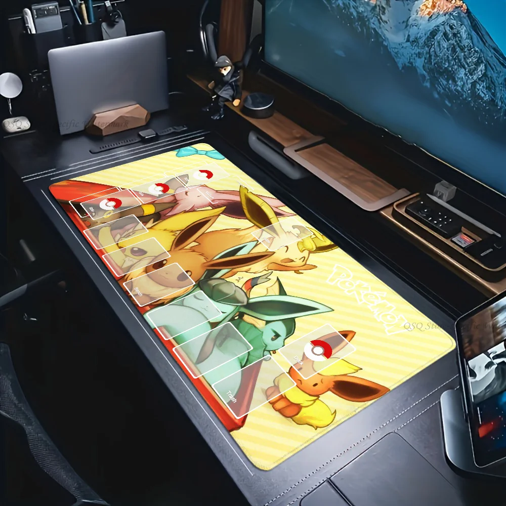 Игровой коврик для мыши P-Pokemon в стиле аниме Настольный с подкладкой игровые