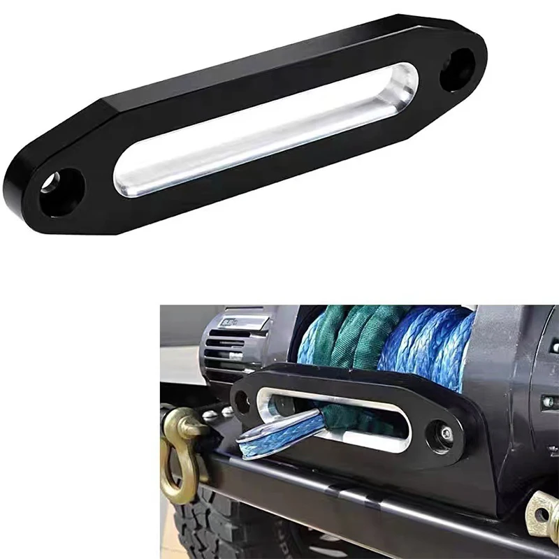 10 дюймов 254 мм черный хром Заготовка алюминиевый Hawse Fairlead 8000-15000 фунтов синтетический монтажный трос для лебедки для SUV ATV UTV
