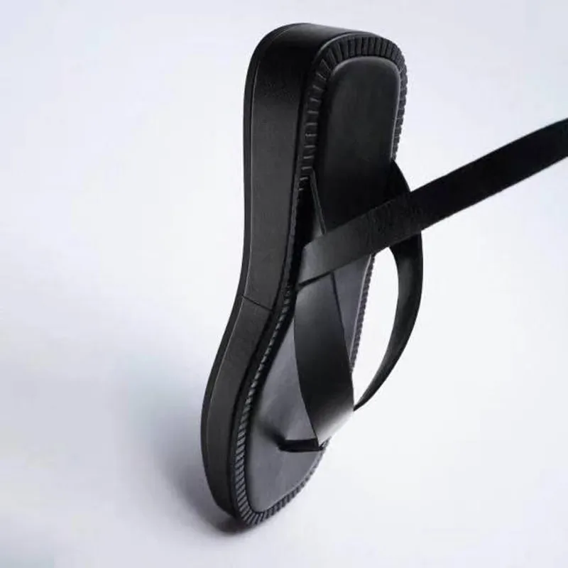 Шлепанцы женские на платформе повседневные сандалии плоской подошве пляжные