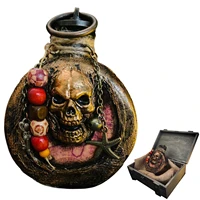resin water bottle with skull head skull head engraved crafts caribbean pirate desktop ornament rum bottle decoration gifts for