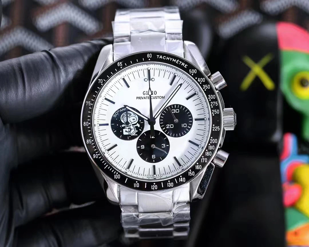 

Роскошные мужские кварцевые часы с хронографом черный синий керамический Безель кожаный секундомер из нержавеющей стали светящийся сапфир