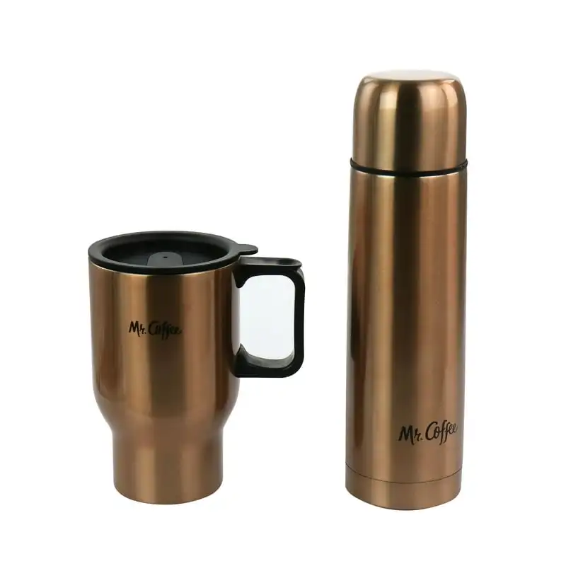 

Piece 15 fluid ounce Thermal Bottle and Travel Mug in Copper