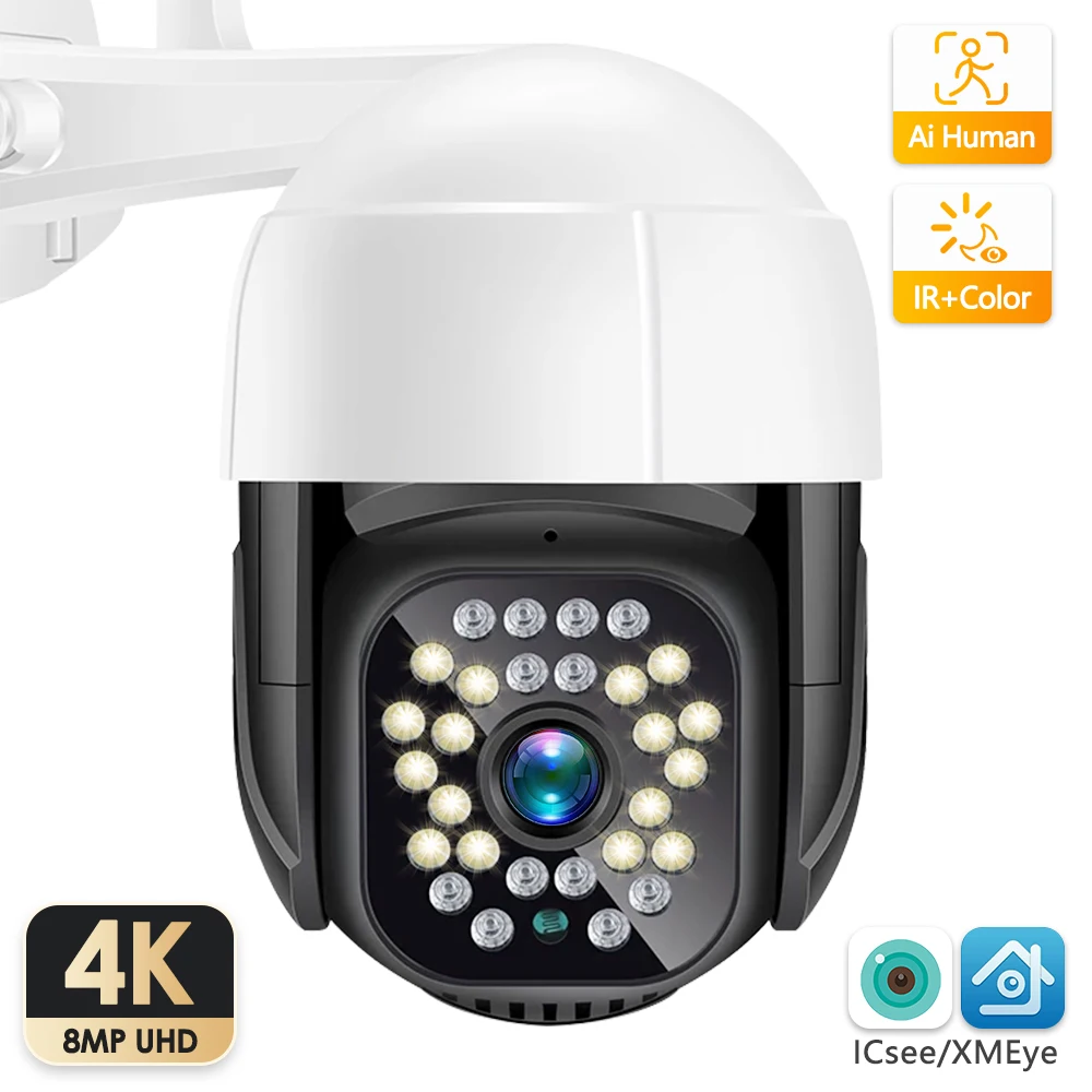 

8MP 4K Wireless PTZ Camera HD 1080P WiFi IP Camera Outdoor Video Surveillance CCTV Security Camera P2P ICSEE Onvf H.265 Alexa