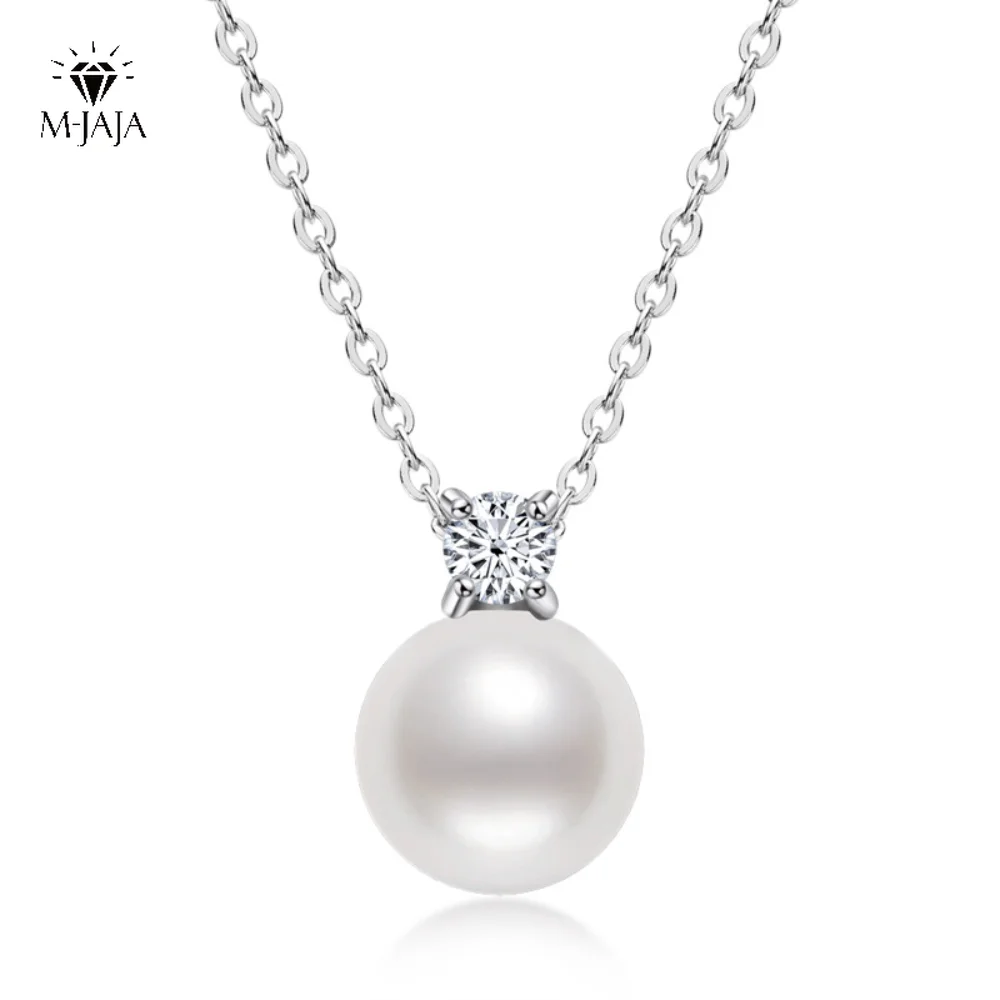 

S925 Silver Freshwater Pear Moissanite Necklace Women Ins Jewelry D Color VVS1 Moissanite Diamond Charm Necklace Pass Tester
