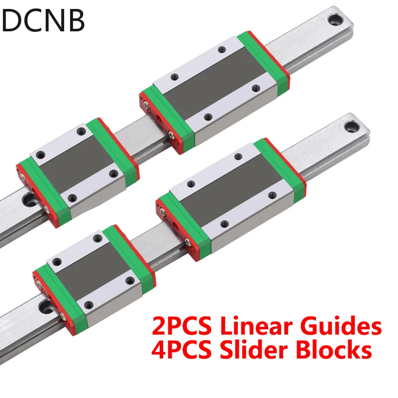 

MGN Guide 2pcs MGN Linear Guide+4pcs MGN Slide Block MGN7 MGN12 MGN15 MGN9 Carriage 300 400 500 600 800mm Miniature Linear Rail