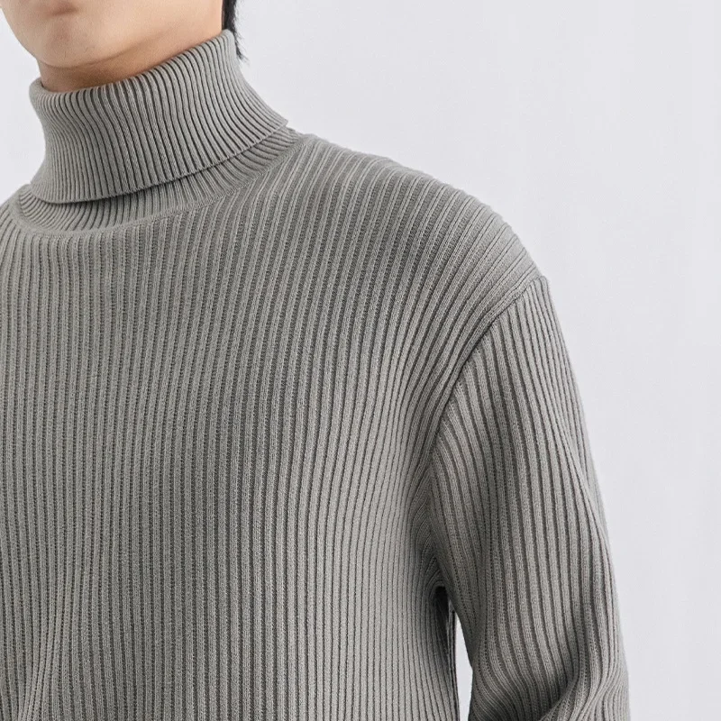 Модный мужской зимний вязаный топ повседневный пуловер с длинными рукавами и