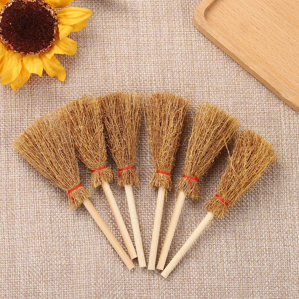 

The Witch Mini Dining Room Broom Figurines Miniature House Props Ornament Decor