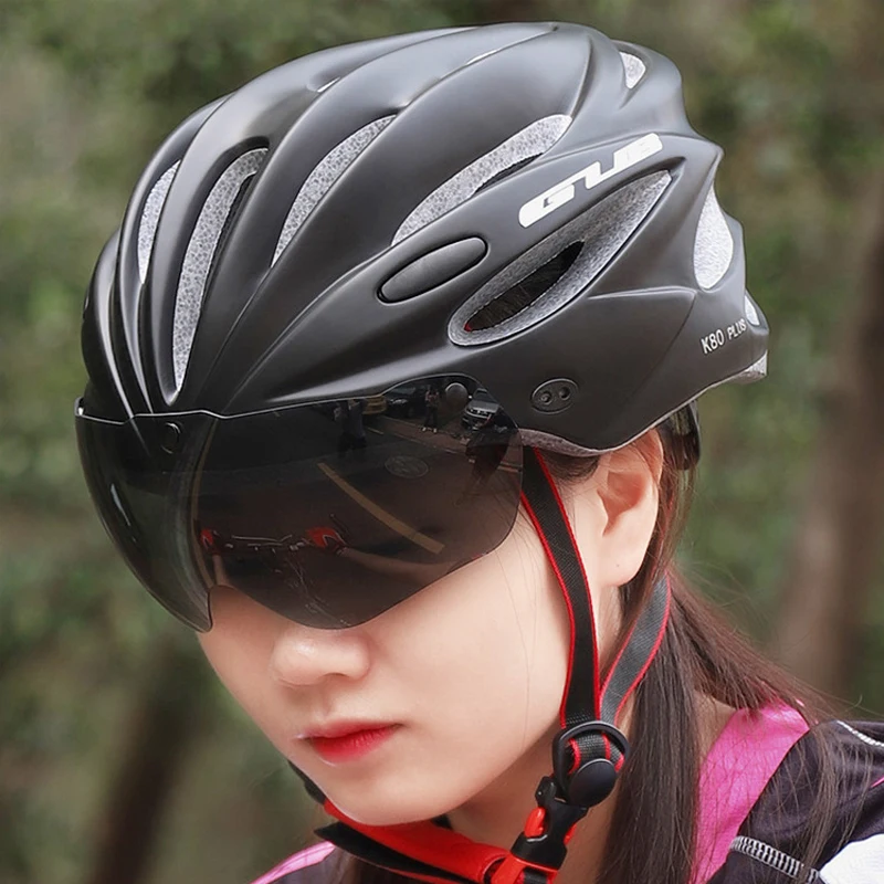 

GUB K80 PLUS Bicycle Helmet With Goggles Integrated Riding Mountain Safety Protection Caps Magnetic Goggles Road Bike Helmets