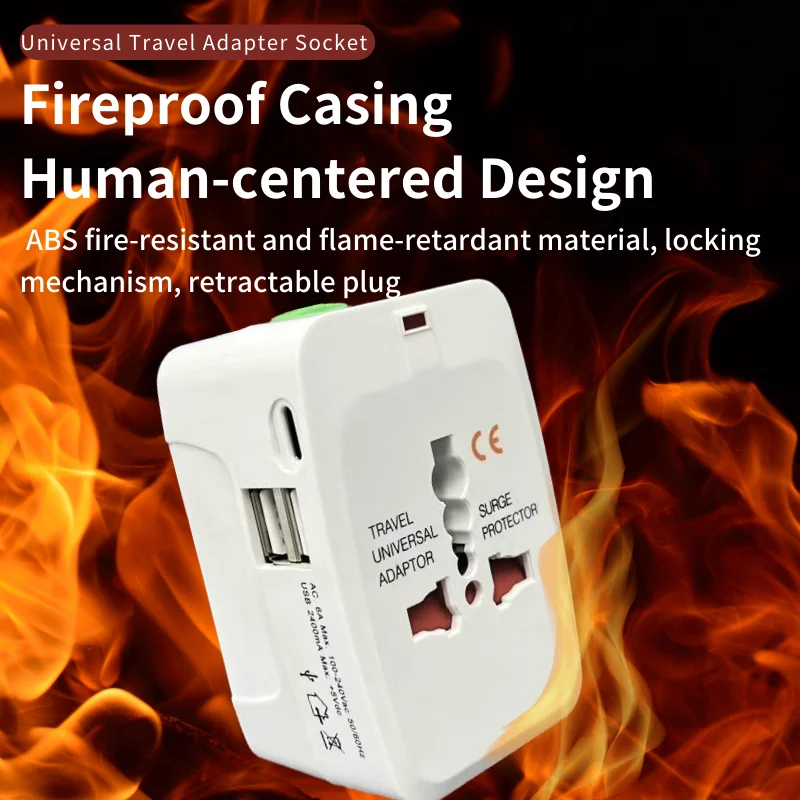 Универсальный дорожный адаптер Type-C многофункциональный портативный с двумя