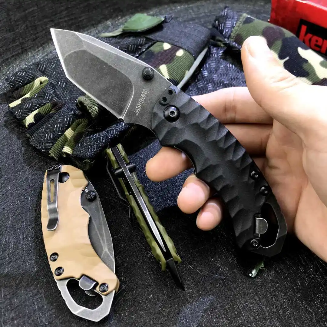 

Outdoor Kershaw Portable Folding Knife Camping Tactics Defensive Pocket EDC Survival knives Safety-defend Tool