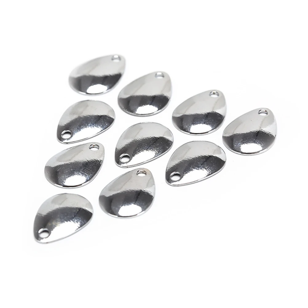 

10pcs DIY bait fishing tool lure accessories Fishing Spinner Rings Blades Smooth Nickel Spoons Tackle Craft